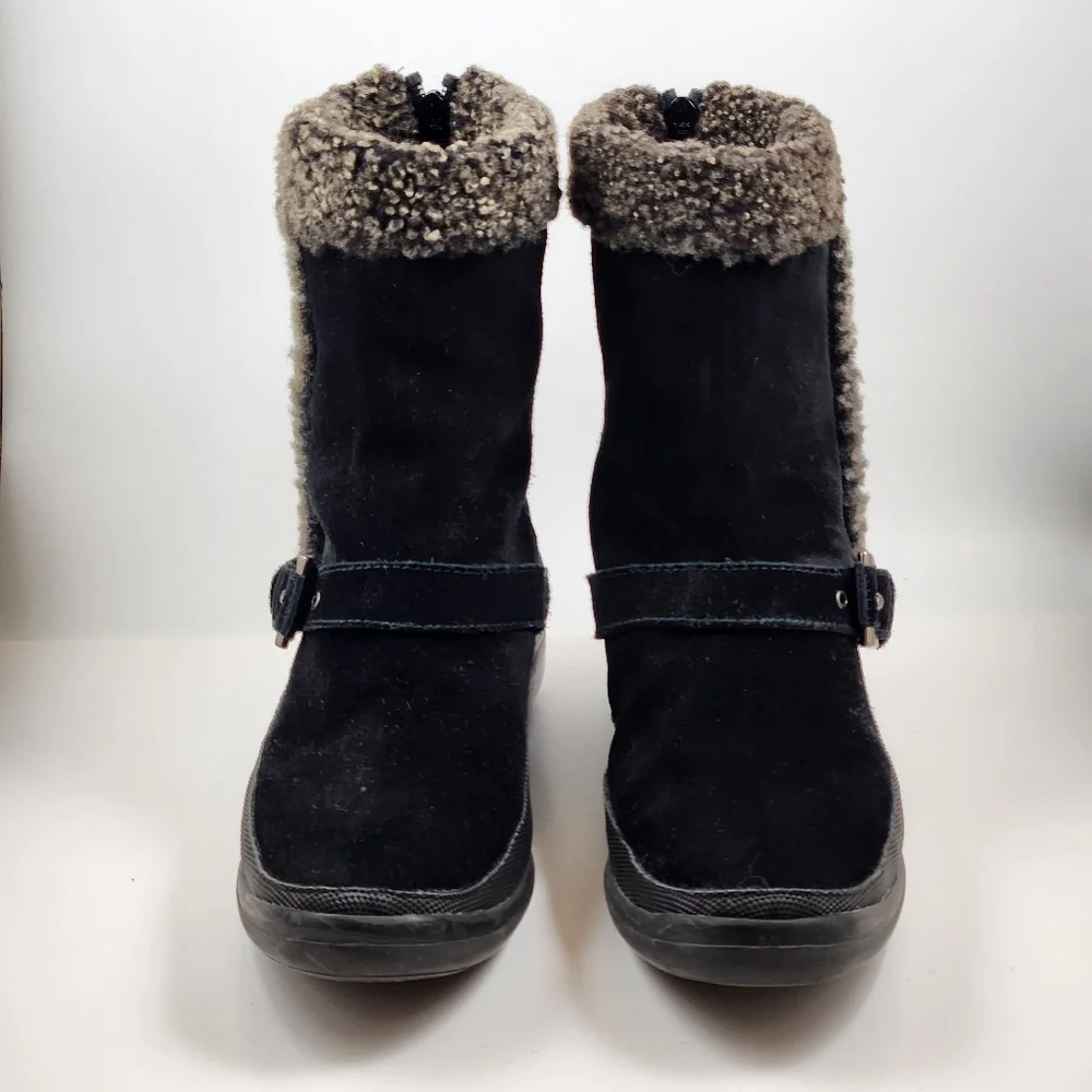 Stuart Weitzman Suede Sherpa Trim Boot